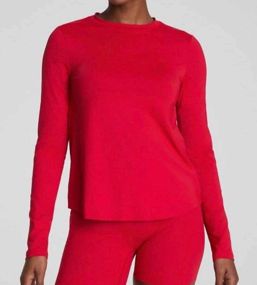New Spanx Women's 2X Activate Long Sleeve Top Red Performance